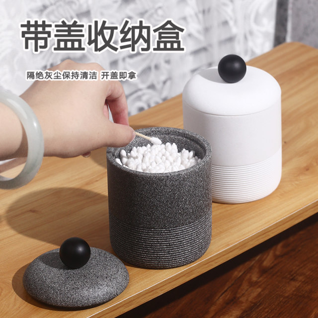 2025 new high-end retro cotton swab storage box with lid high-quality home high-end toothpick box floss box