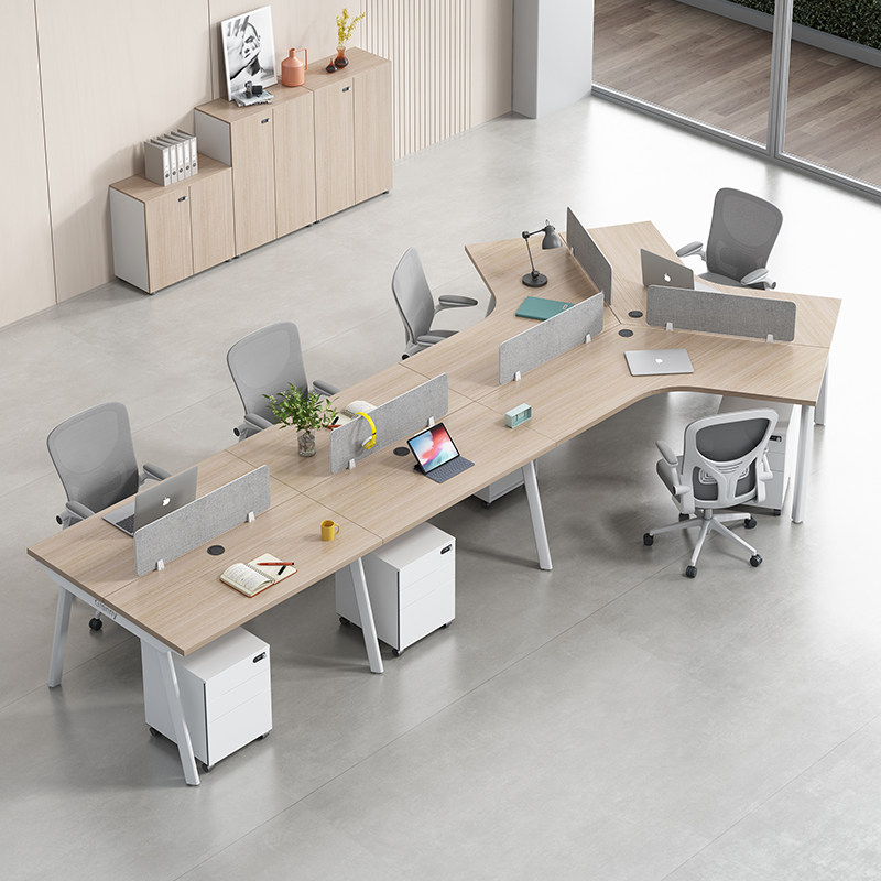 现代/简约5人位员工办公桌电脑3职员创意卡座桌椅办公组合办公室