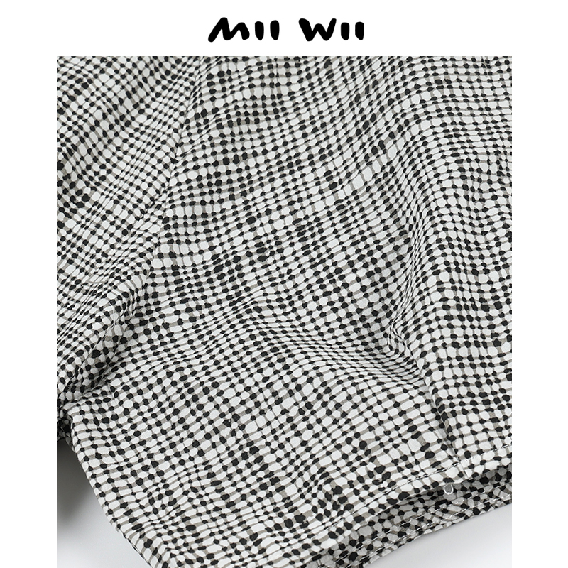 末未MIIWII24夏全棉黑白小点连衣裙L242504女士