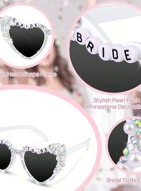 1Pair Bachelorette Party Bride Sunglasses Heart Shaped Glass