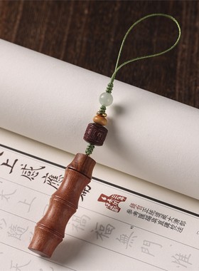 紫檀木空心小葫芦吊坠可打开装速效救保心药丸手机链急救药钥匙扣