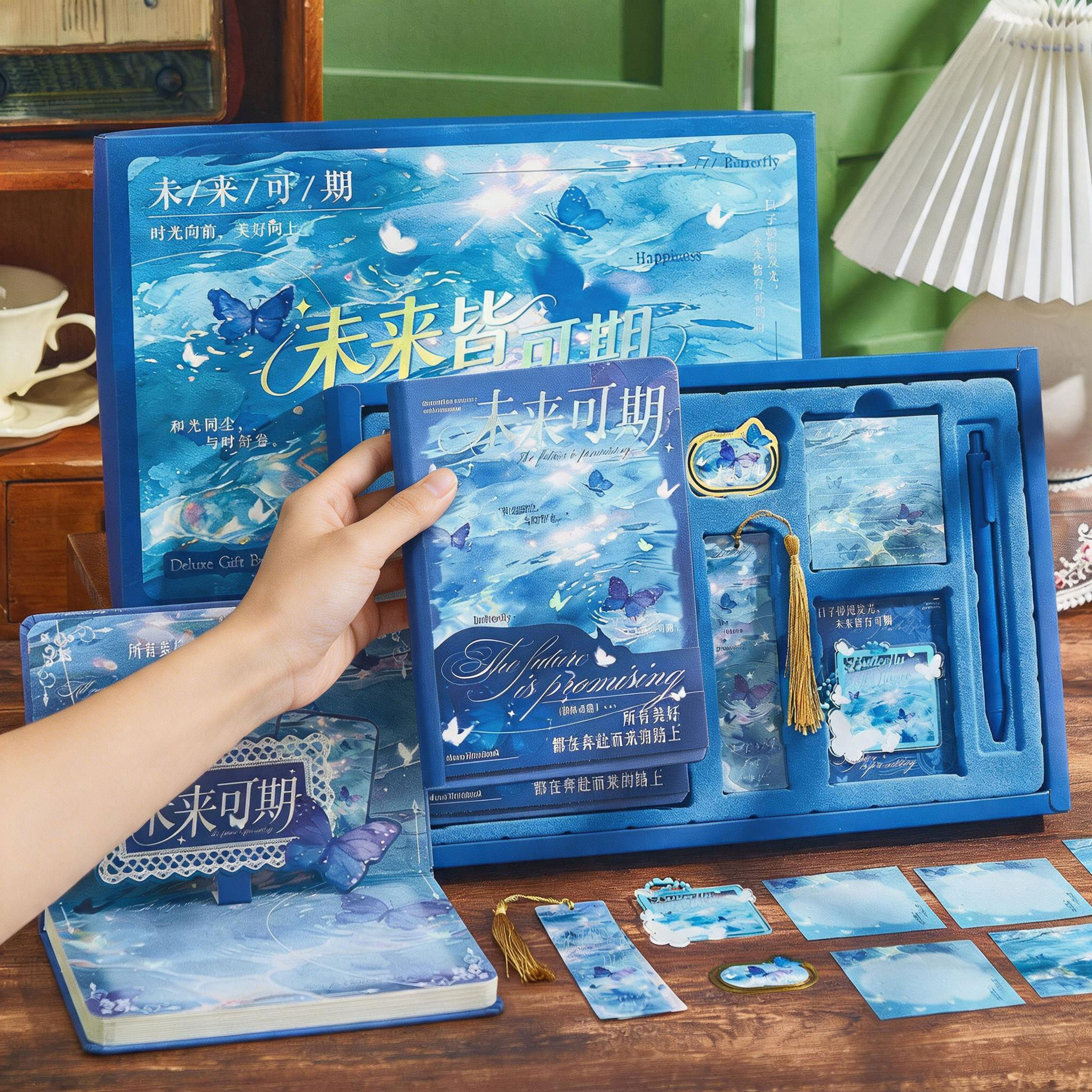 Beautiful butterfly koi gift box for students