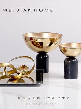 现代轻奢创意色金属摆花器家居件GML售楼部样品板房间软装饰摆金
