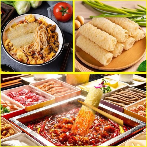 响铃卷油炸腐竹卷豆皮卷黄金卷三秒做腐皮虾滑卷火锅食材商用家用 - 图1