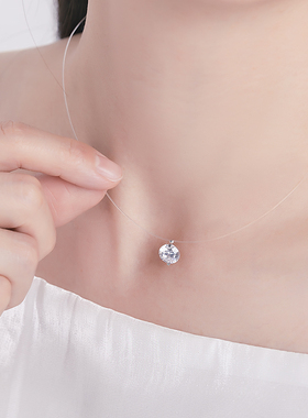 明星同款气质秋冬雅丹风人鱼之泪项链锁骨纯银