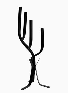 中古艺复古侘风多头树枝烛台轻奢级桌CHW铁面摆件中古寂风高枝蜡