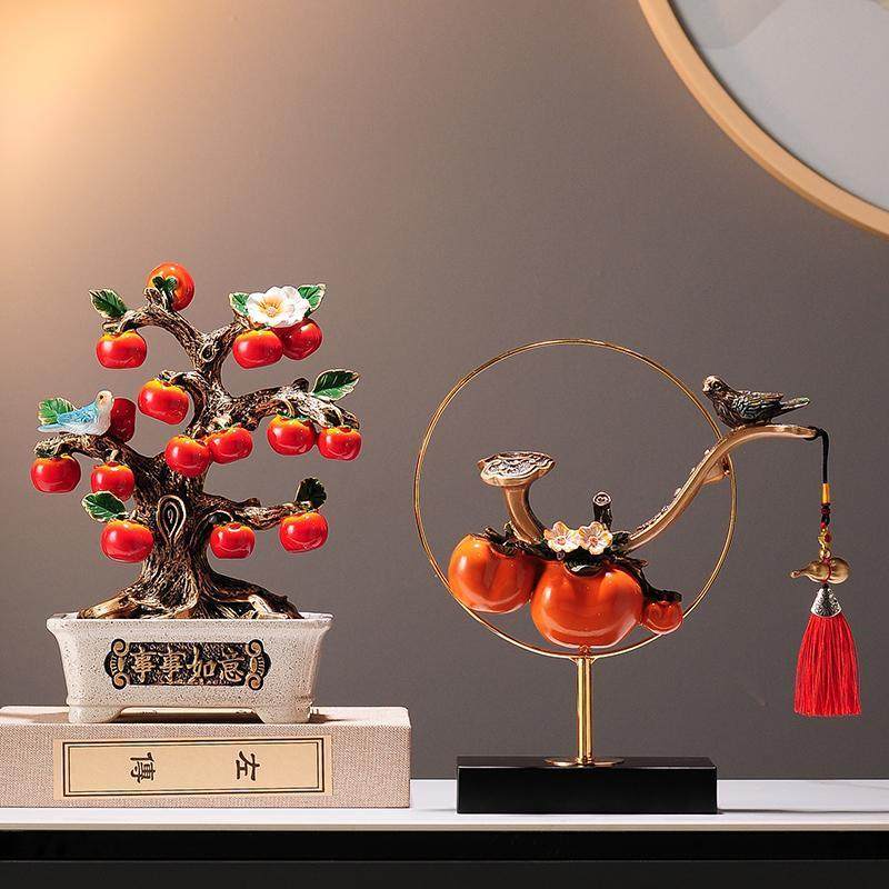 家柿柿如意柿摆件礼物客厅玄关子酒柜电视柜装饰品迁ZXG礼云乔鹿,淘宝优惠券,粉丝福利购,淘宝优惠卷