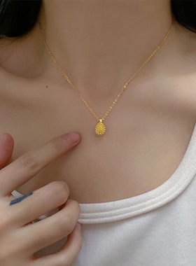 女款榴你一生金黄项链榴莲吊坠
