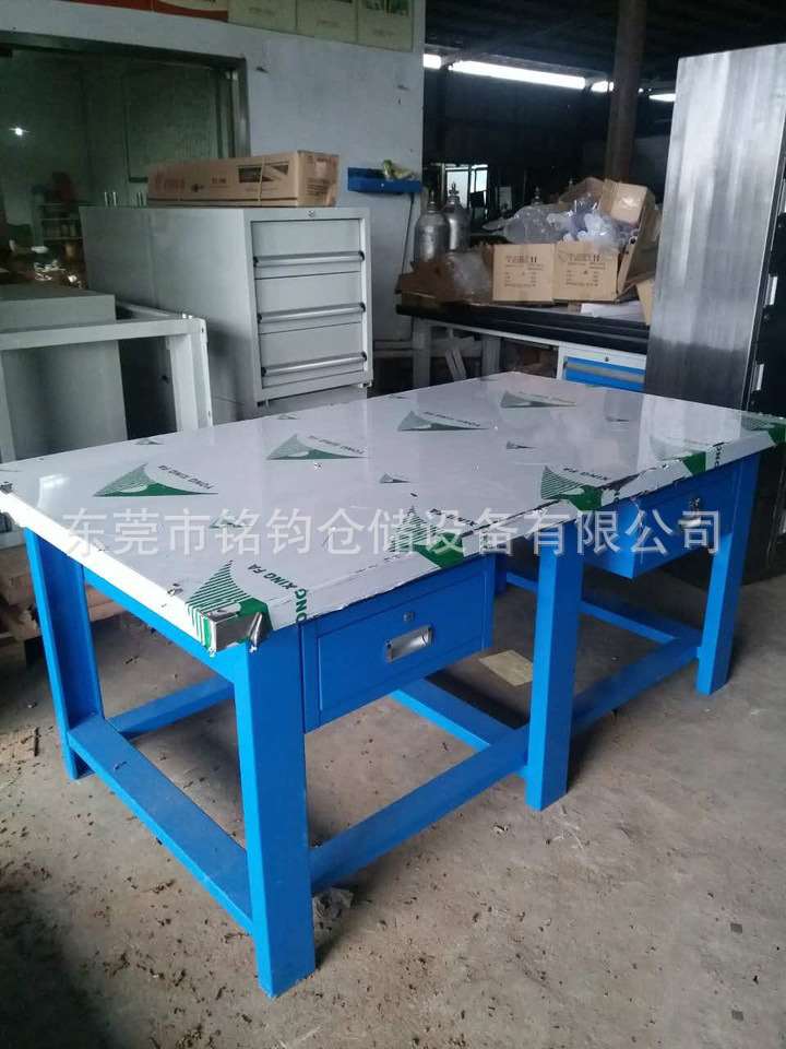 新品深圳重型钳工工作台A3钢板模房修模台虎钳桌敲击桌维修工作台