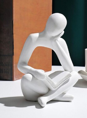 现代简约抽象艺术设计师摆件北欧创意书架书挡家居客厅酒柜