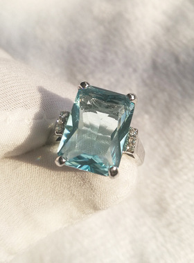 2025新款欧美时尚蓝宝石订婚婚戒蓝帕托石热卖饰品批发批发热销