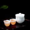 Jade Porcelain Travel Tea Set Dehua White Porcelain Portable