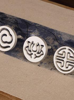 4.5厘米黄铜砂银色铜柄/木柄香篆模/香印香模香道用具用具