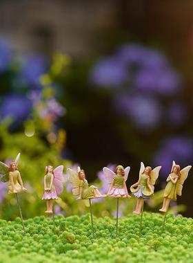 新品树脂工品花艺仙子插件套观XY-016装居花园家微景花盆装饰