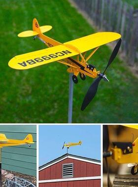 爆品PiperJ3CubAirplaneWeathervane飞机风向标屋顶花园摆件