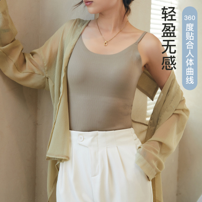 美背带胸垫一体吊带防走光内搭