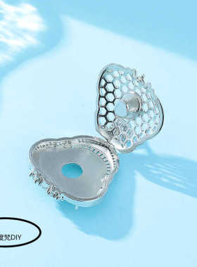 白金色开盖款佛公吊坠空托diy