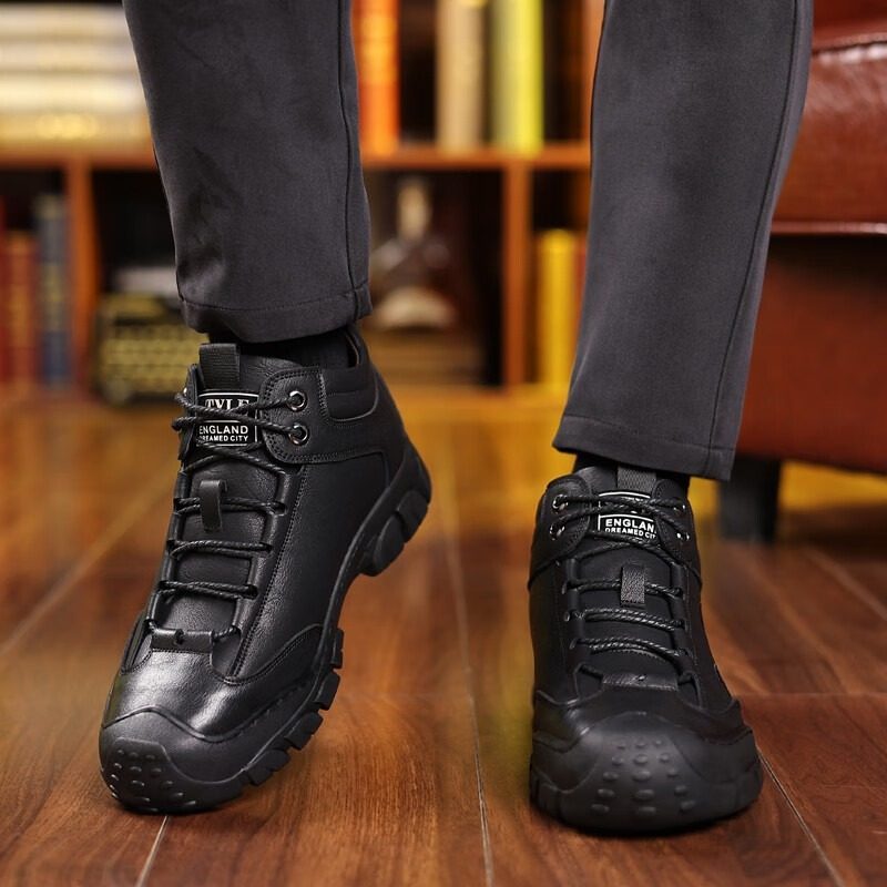 新款羊毛保暖棉鞋男款冬季加绒高帮真皮鞋男士登山爸爸鞋子男鞋靴,淘宝优惠券,粉丝福利购,淘宝优惠卷