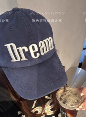 立体字母刺绣做旧软顶棒球帽个性