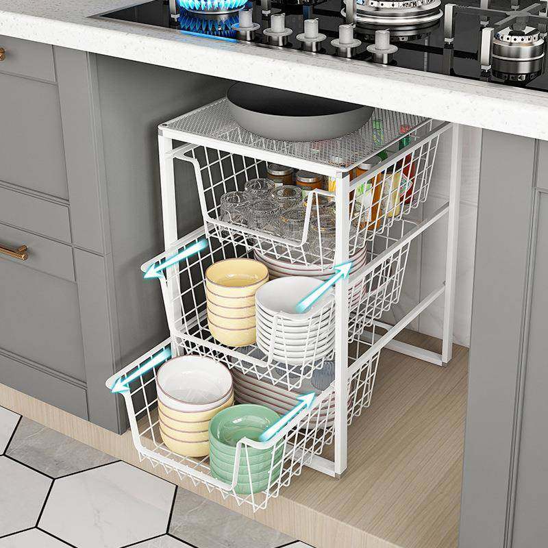 厨房抽屉式置物架橱柜内碗碟收纳分隔碗架碗盘分层架盘子架碗筷柜,淘宝优惠券,粉丝福利购,淘宝优惠卷