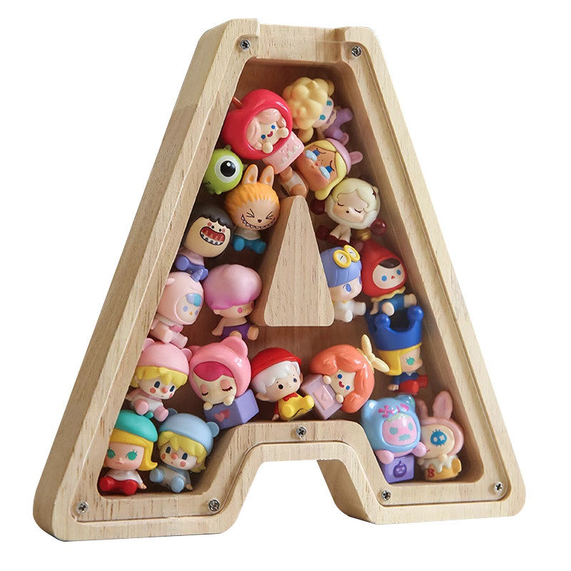 创意收纳字母相框迷你公仔收纳盒小摆件松松叠叠乐手办盲盒展示架,淘宝优惠券,粉丝福利购,淘宝优惠卷