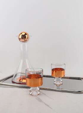 式欧创简意约镜面收纳托盘玻璃室酒具办公室书房卧玄关家0443居装