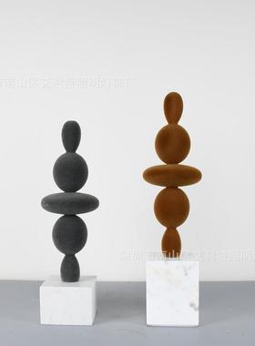 现代创意简约酒柜子装饰品样板间酒店客厅树脂桌面摆件