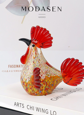 MODASEN手工淄博可爱公鸡摆件