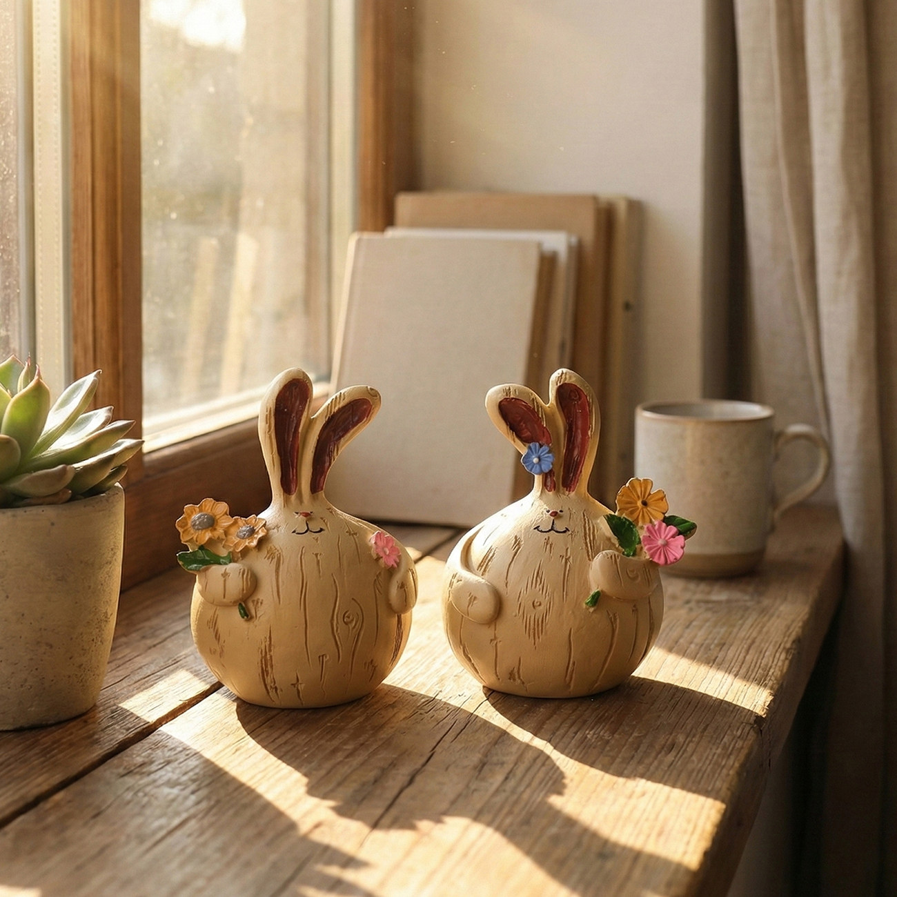 新房家居田园装饰品 树脂大蒜兔胖胖兔娃娃摆件 情侣长耳兔子摆设,淘宝优惠券,粉丝福利购,淘宝优惠卷