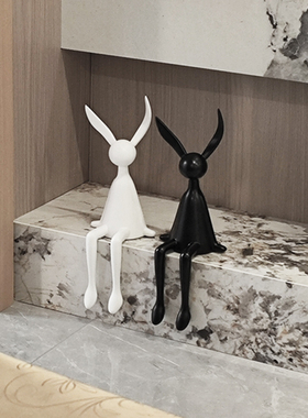 坐姿兔子摆件客厅玄关电视柜背景墙酒柜轻奢高档意式极简装饰品