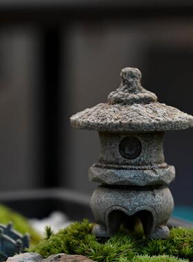 中式微景观石灯笼摆件假山水景园艺花卉盆景小石亭子造景装饰摆设