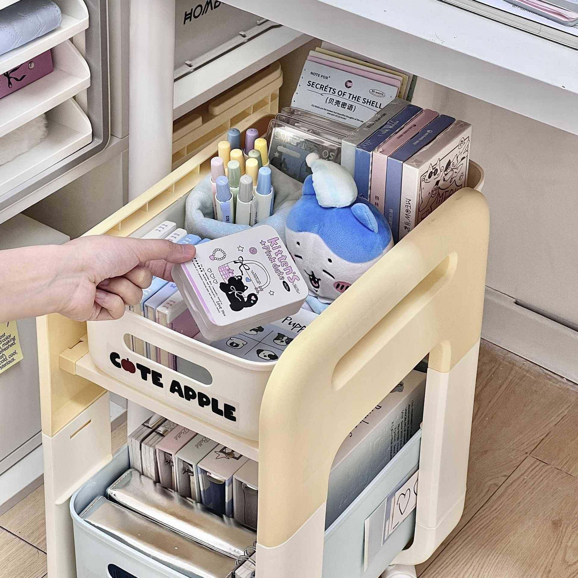 小推车置物架办公室学生放书包架桌下书架办公桌收纳柜工位收纳架,淘宝优惠券,粉丝福利购,淘宝优惠卷