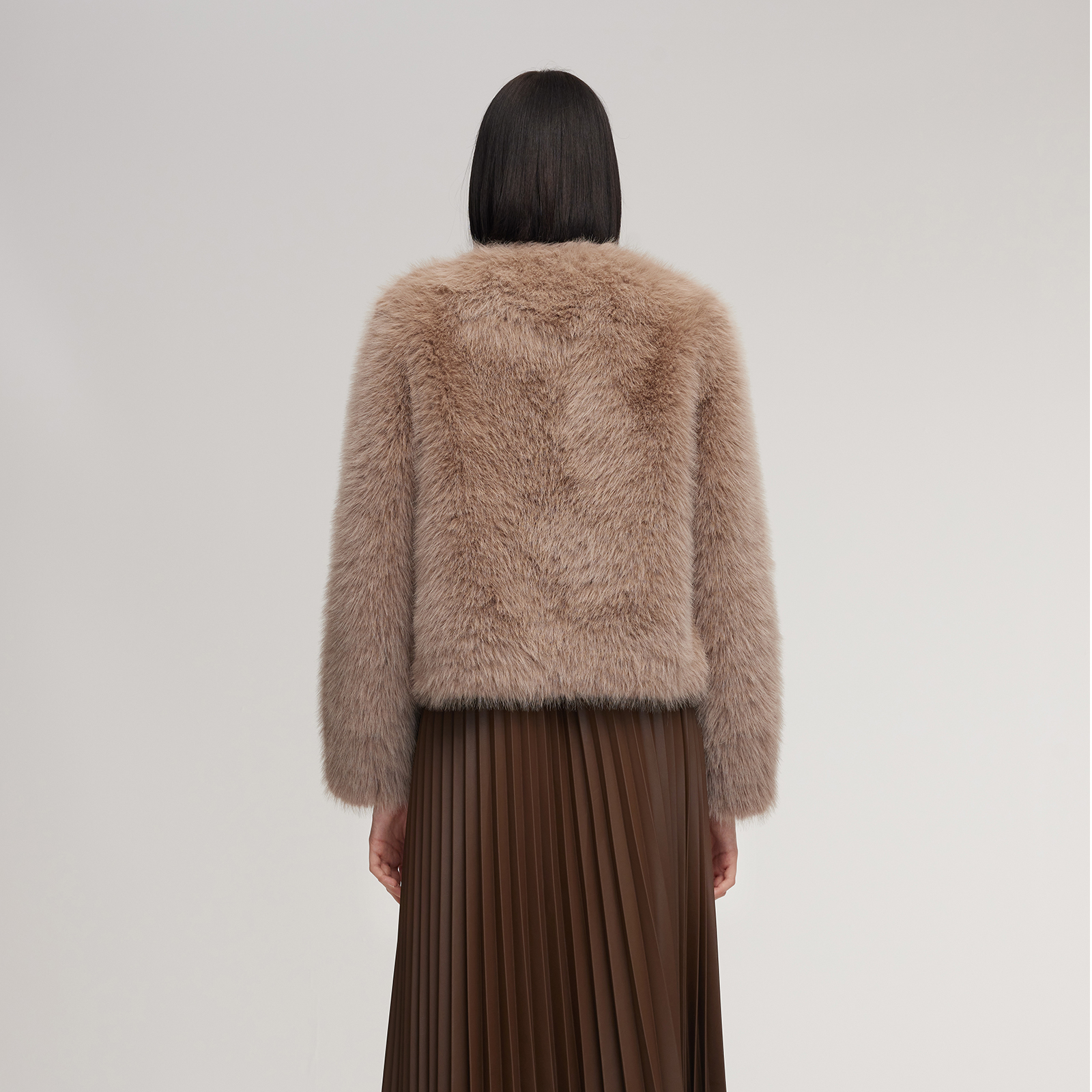 歌莉娅冬季新品人造毛皮草外套1ENC6F300 - 图2