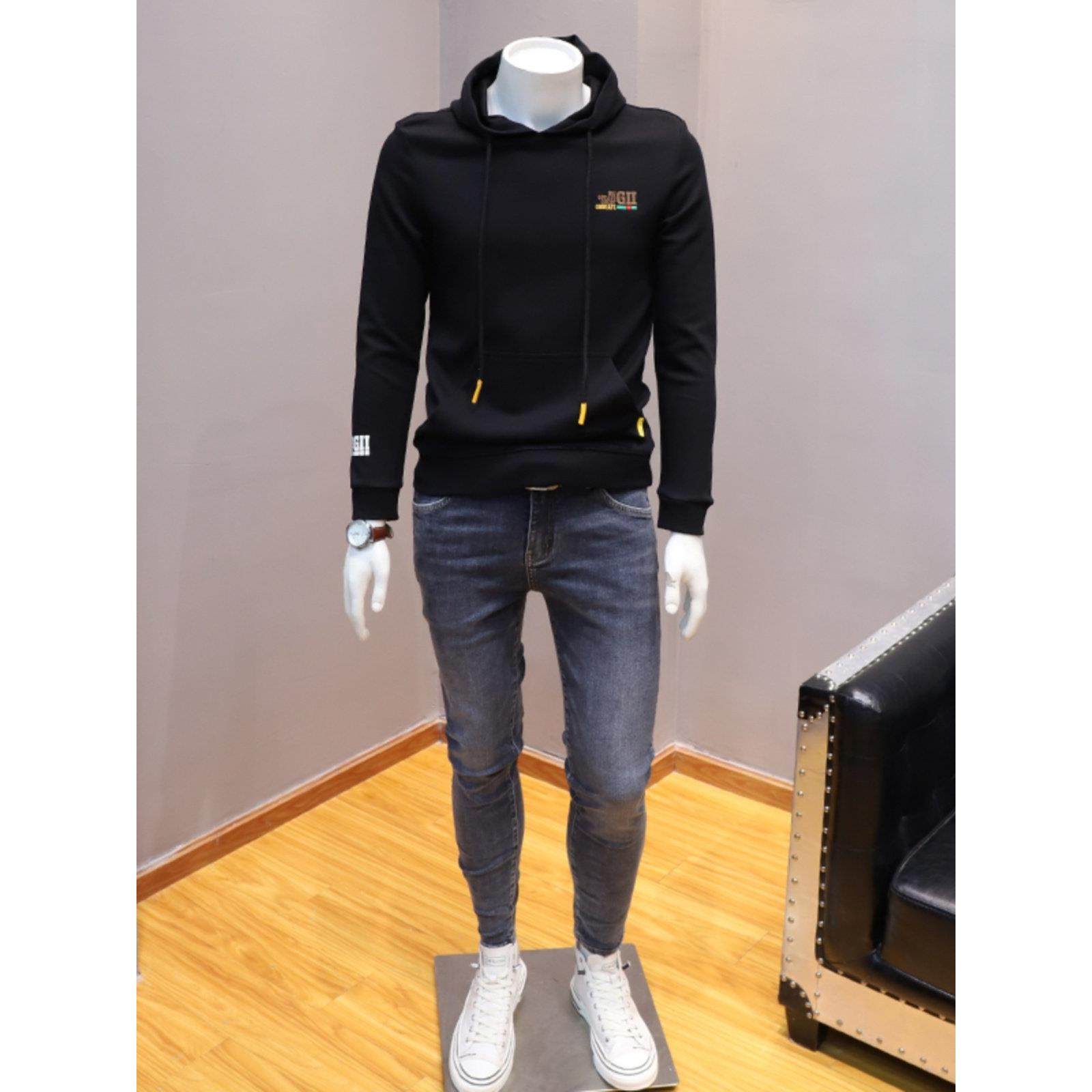 潮牌轻奢高端潮牌男士修身连帽卫衣春秋韩版青年潮流长袖上衣T恤,淘宝优惠券,粉丝福利购,淘宝优惠卷