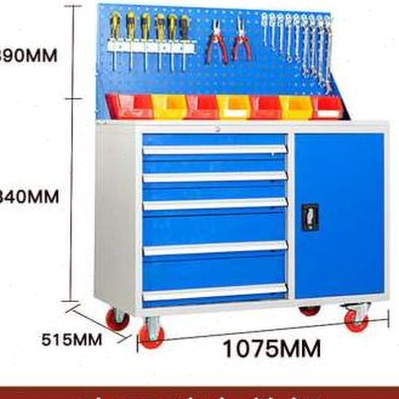 多功能重型工具柜车间工具车铁皮储物柜加厚双开门汽修配件存放柜 - 图0