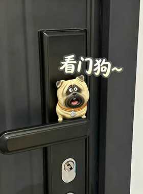 看门狗~3D巴哥智能门锁装饰小