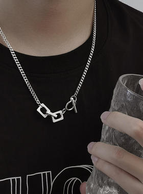 钛钢项链男潮小众高级感锁骨链男