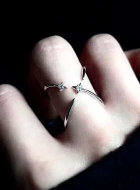 四芒星星轨戒指女小众设计高级感