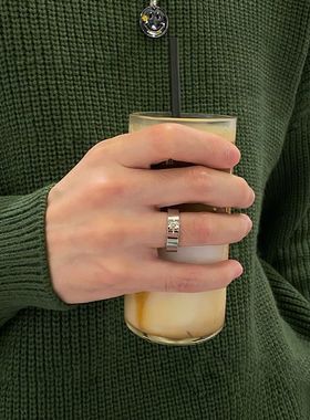 民族风小众原宿风闭口钛钢戒指