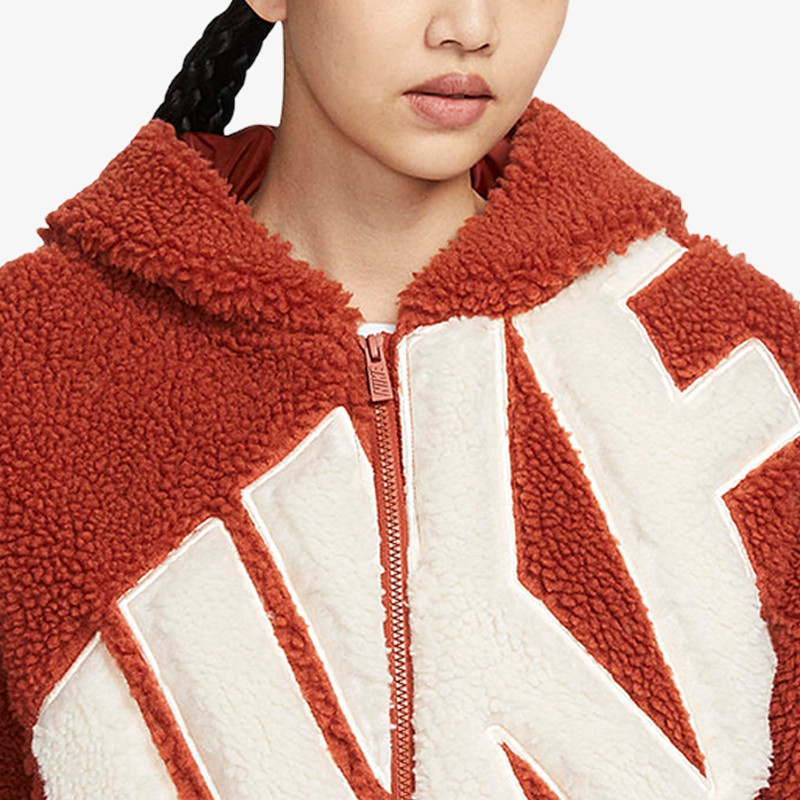 Nike耐克正品冬季女子仿羊羔毛保暖连帽休闲外套FB8696-832,淘宝优惠券,粉丝福利购,淘宝优惠卷