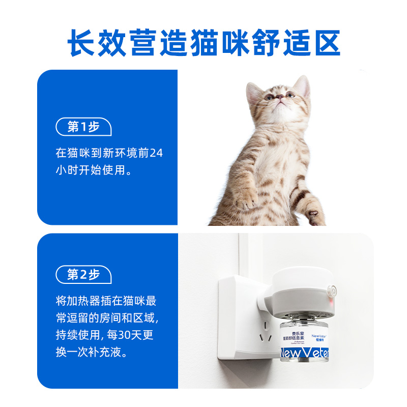 纽维特费乐蒙猫咪防应激舒缓安抚情绪猫咪外出信息素喷雾插电款-图2