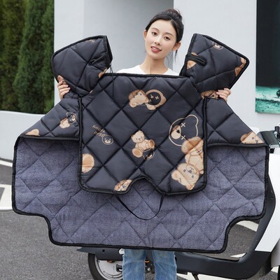 新款冬季电动车挡风被冬加厚加绒电瓶车防风被保暖摩托车防寒通用