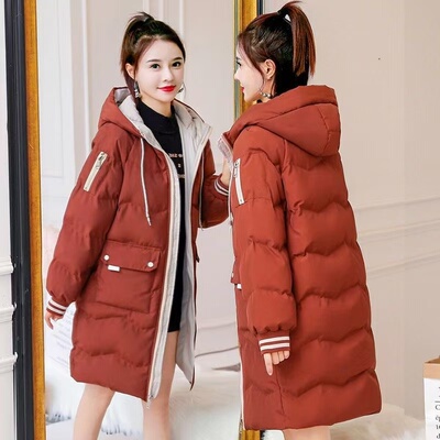 2024冬季羽绒棉服女冬装韩版宽松棉衣中长款大码加厚棉袄外套