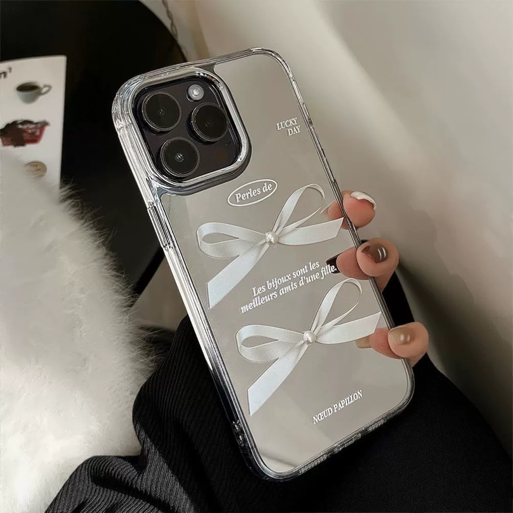 Apple, совместимый iPhone 14, iPhone14 Pro, трехмерный чехол с бантом, зеркальный эффект, iphone, защита от падения