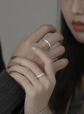 情侣对戒一对s999足银戒指简约情侣款闺蜜生日情人节礼物送女男友