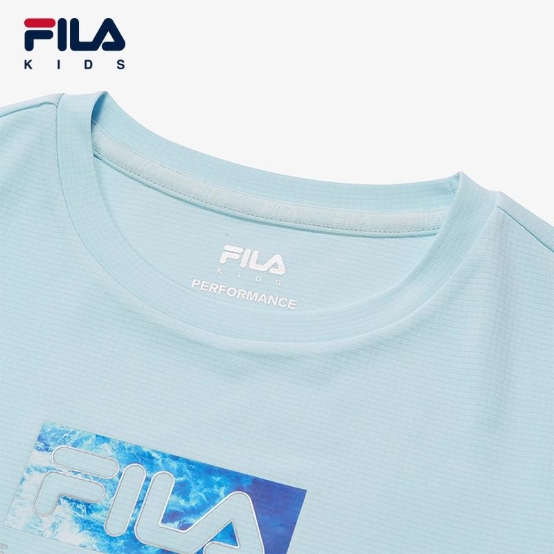 FILA斐乐儿童童装短T类2025年夏季新款男中大童针织短袖衫,淘宝优惠券,粉丝福利购,淘宝优惠卷