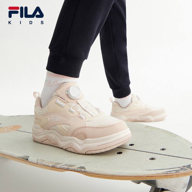 FILA斐乐儿童童鞋BOA旋钮休闲鞋2024春新款中大童男女童经典板鞋 - 图0
