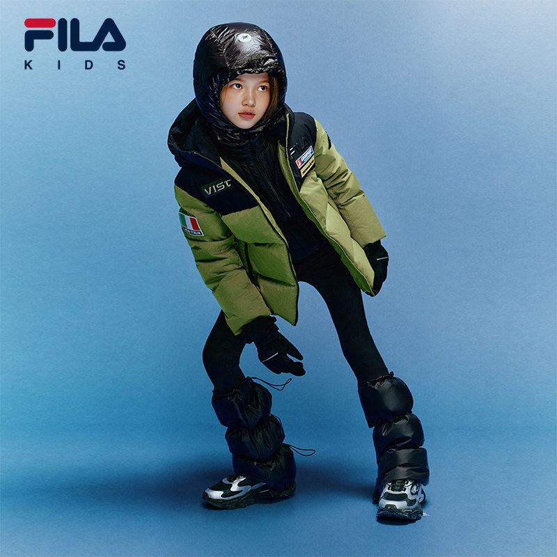 【钻石绒】FILA斐乐儿童鹅绒羽绒服2025冬男女童外套中大童面包服,淘宝优惠券,粉丝福利购,淘宝优惠卷