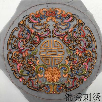 中国风清代文官补子特色礼品手工绣品老绣片京绣手工刺绣装饰画 - 图2