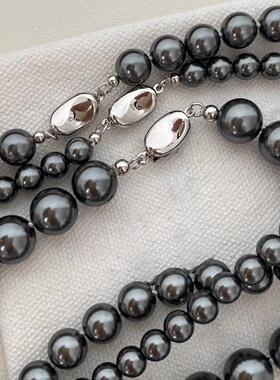 新加坡chomelkinsey施家大溪地黑珍珠项链女2025新款经典百搭颈链